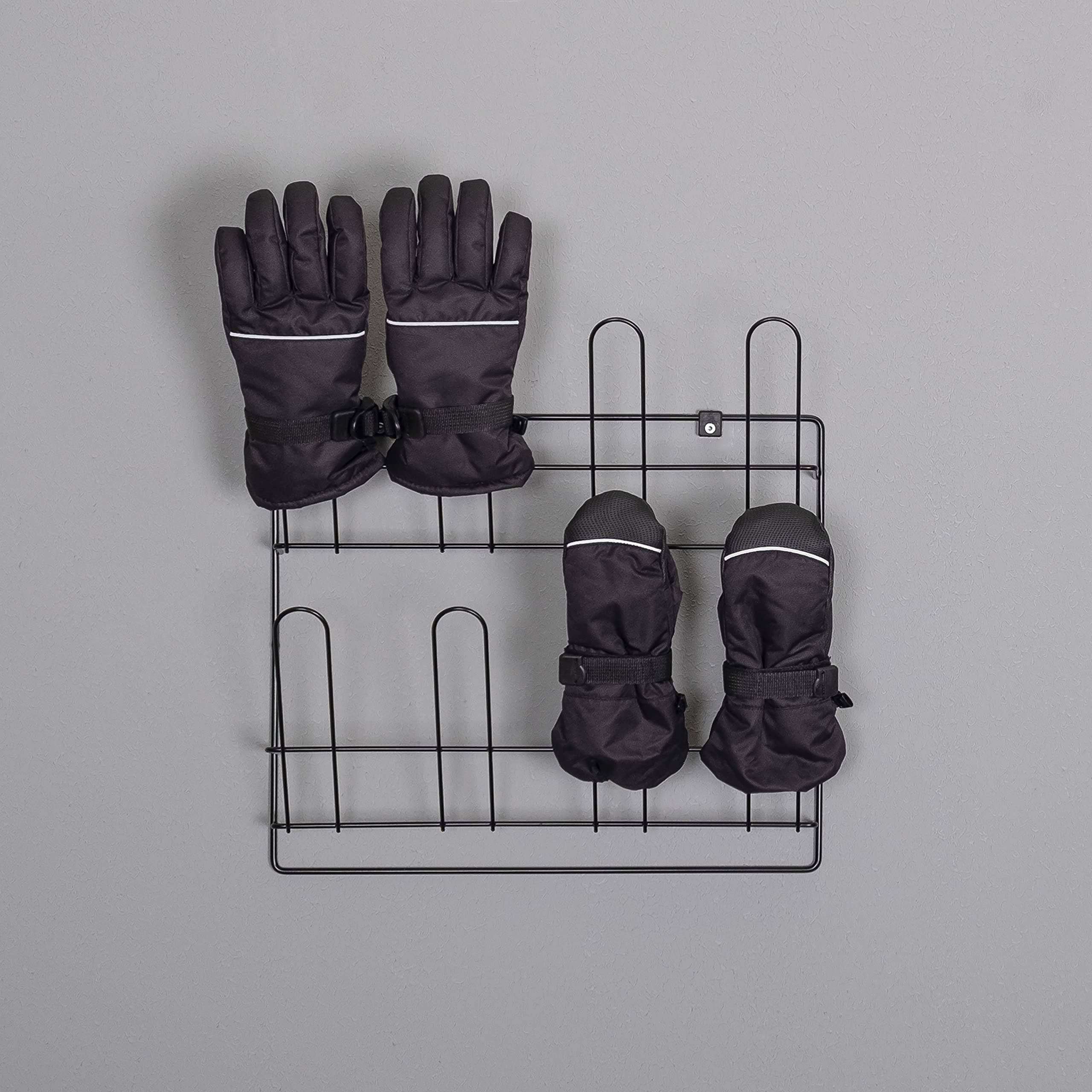 LM 322/2 Schuhregal Schwarz schmal hängend, Wand und Tür Organizer für Schuhe, Ordnungssystem Kleiderschrank, Schuhaufbewahrung platzsparend aus Metall, 42cm breit, Schwarz