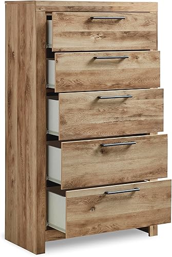 Miniatura 9 de Ashley Furniture Hyanna - Cómoda de madera con 5 cajones en color marrón y dorado rústico