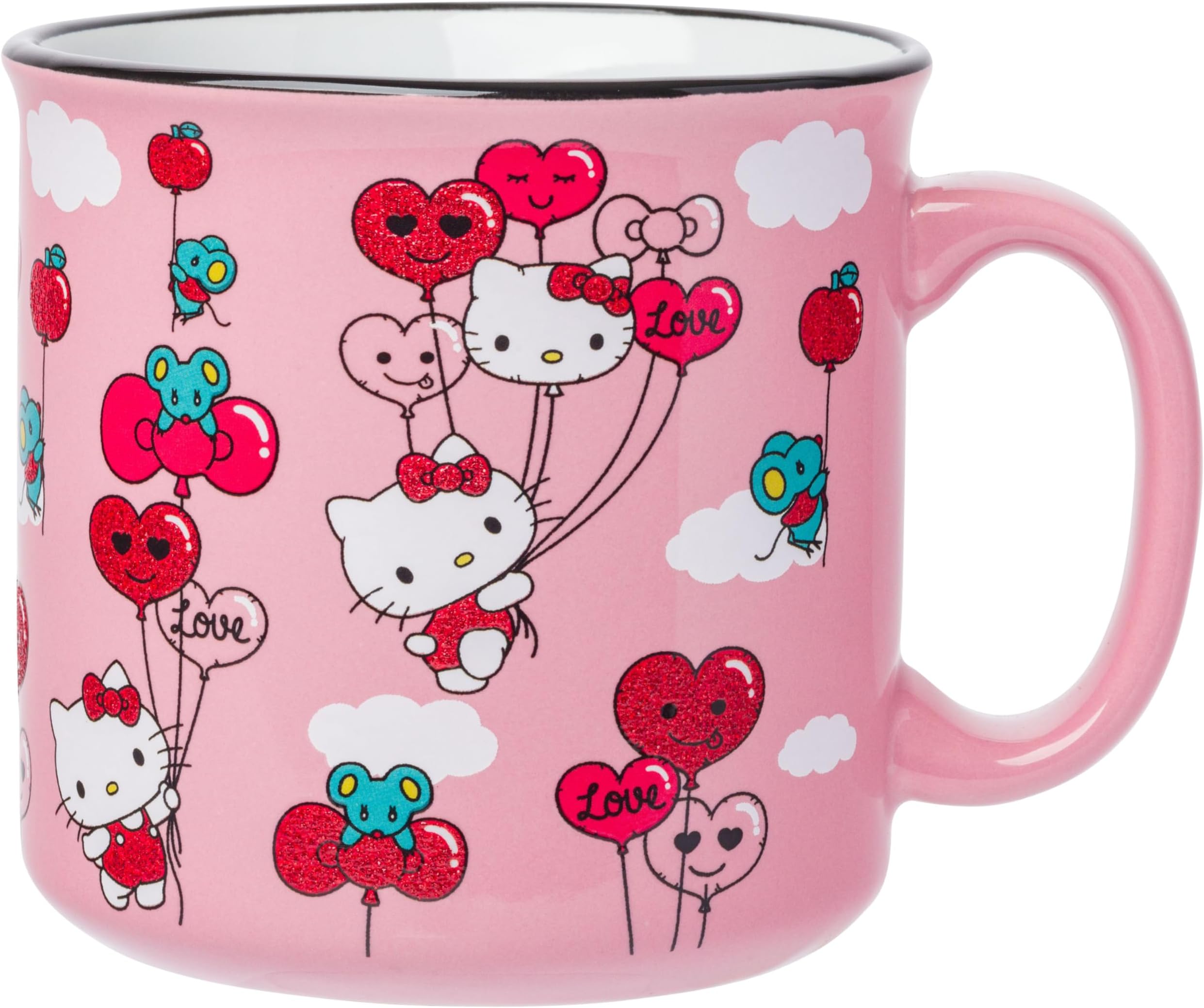 Silver Buffalo Sanrio Hello Kitty and Friends Rainbow con Badtz-Maru, My Melody, Cinnamoroll, Kuromi, Little Twin Stars, Pochacco, Keroppi, Tuxedo Sam e Chococat, set da 4 mini bicchieri, 42,5 g