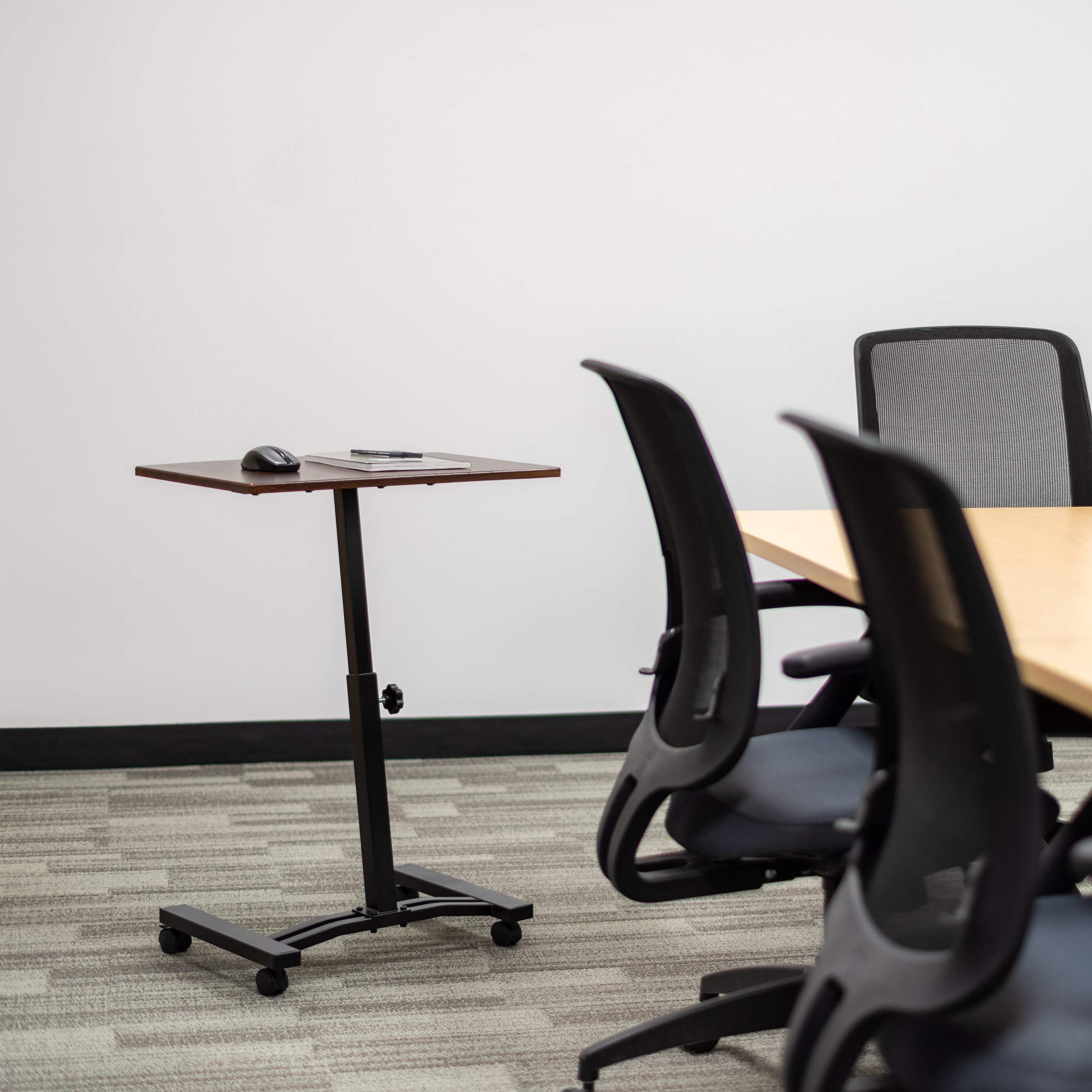 IRIS USA Single Table Height Adjustable Mobile Laptop Cart Ergonomic Standing Desk Rolling Workstation Podium Stand from 20 — view 4