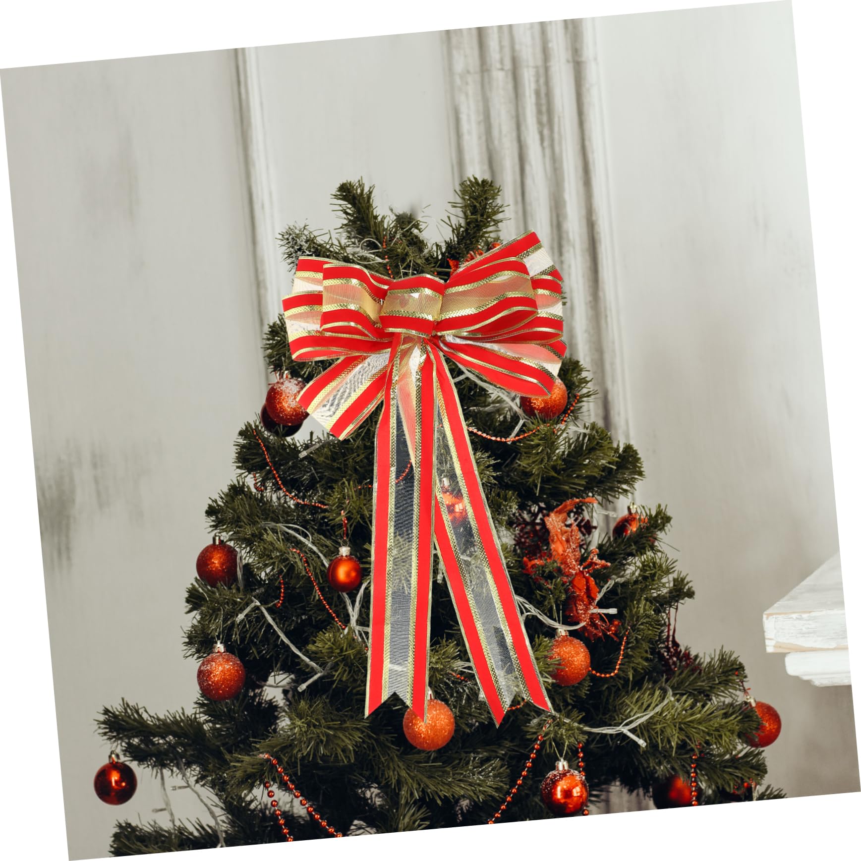 Ciieeo 3st Bogen-anhänger Winterschleife Für Die Haustür Weihnachtsbaum-schleifenspitze Rot Weihnachtsbaumschleifen Schranktür-bandschleife Christbaumschmuck Weihnachtsschmuck Stoff