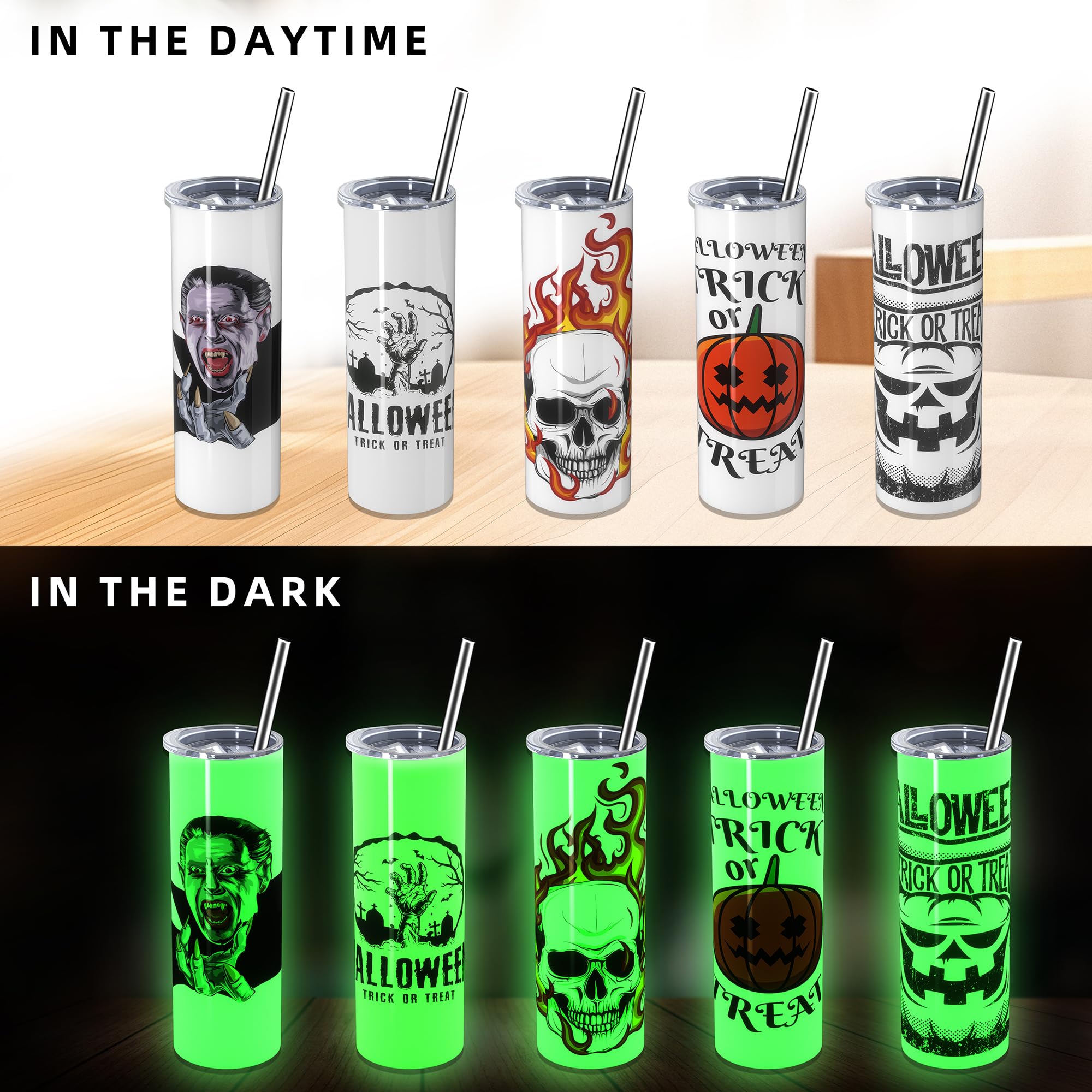 MURRICON Lot De 12 Gobelets De Sublimation Fins Droits En Acier Inoxydable Isolation Sous Vide Double