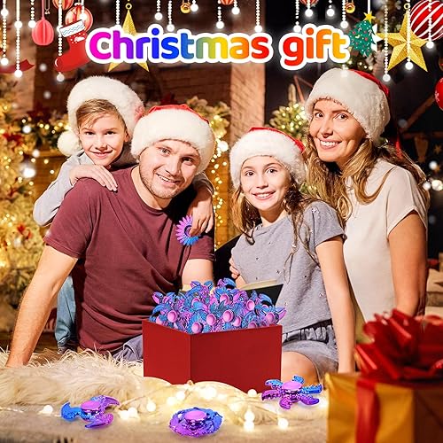 Miniatura 7 de Jawhock Paquete de 12 giradores de mano con aspecto metálico reducción del estrés y alivio de la ansiedad regalo de recuerdo de fiesta para niños