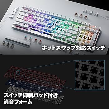 ROG Strix Scope II 96 Wireless ホワイト ASUS ROG Strix Scope II 96 RX Wireless White | パソコン工房