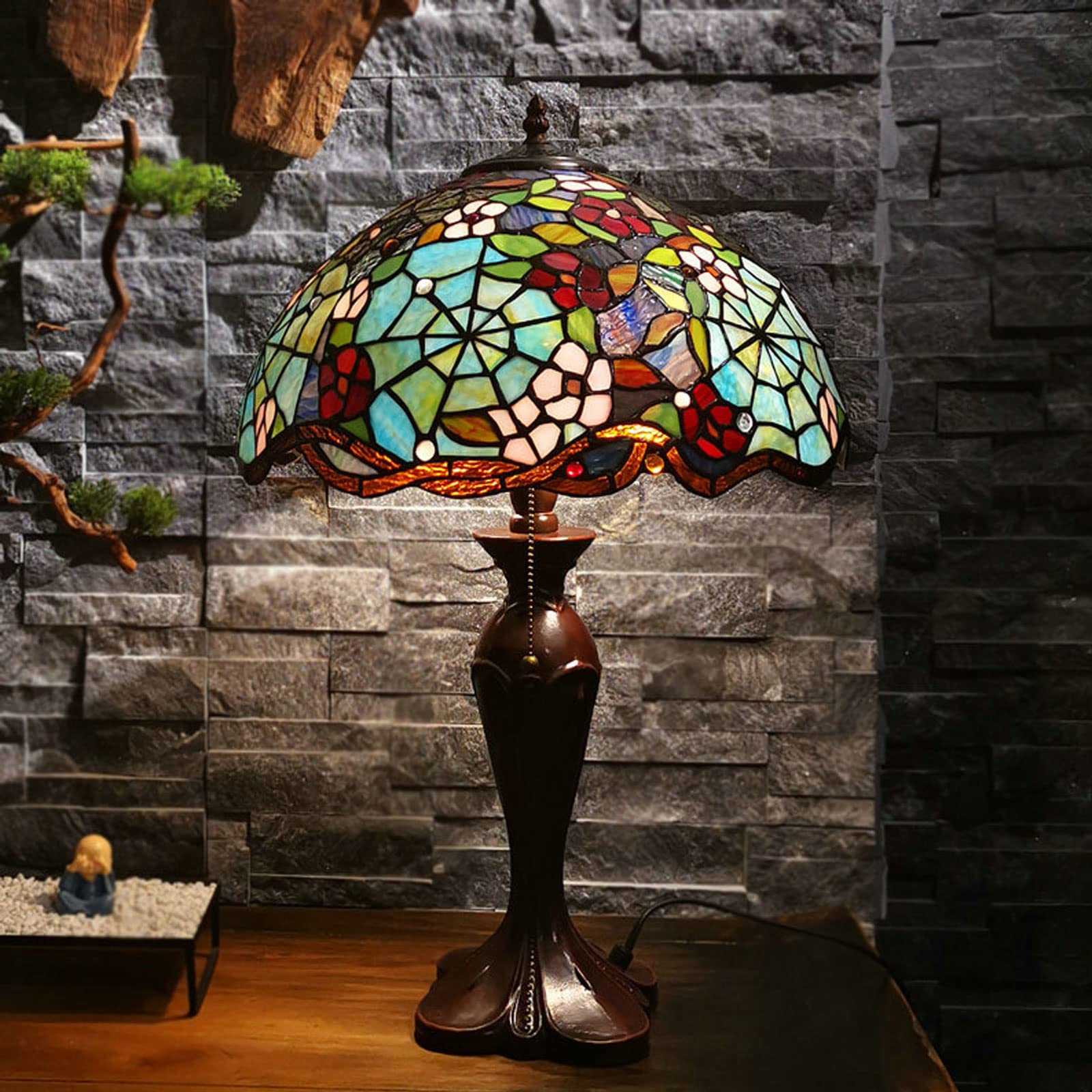 Amazon.co.jp: テーブルランプティファニースタイルのバラの花の花束