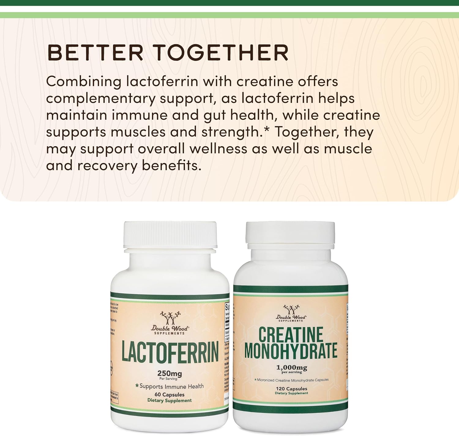 Lactoferrin 250mg per Serving (60 Capsules) Patented Bioferrin Lactoferrin - Superior Iron Supplement for Iron Deficiency and Immune Support by Double Wood Supplements - Image 5