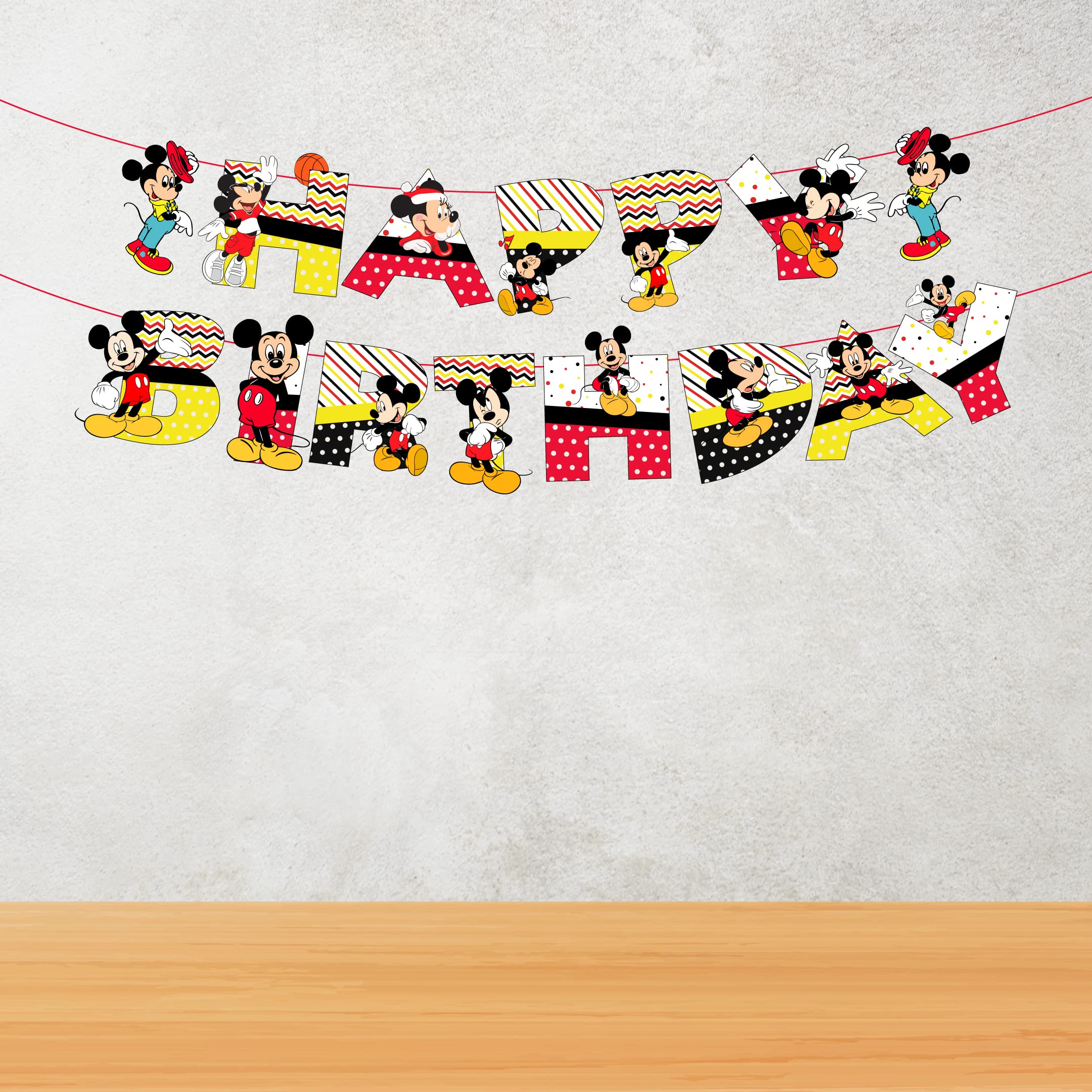 Mickey Mouse Birthday Party Supplies Bundle - 24 Dessert Plates (7") + 1 Dinosaur Sticker Sheet