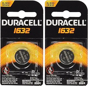2 Pcs Duracell CR1632 1632 Car Remote Batteries