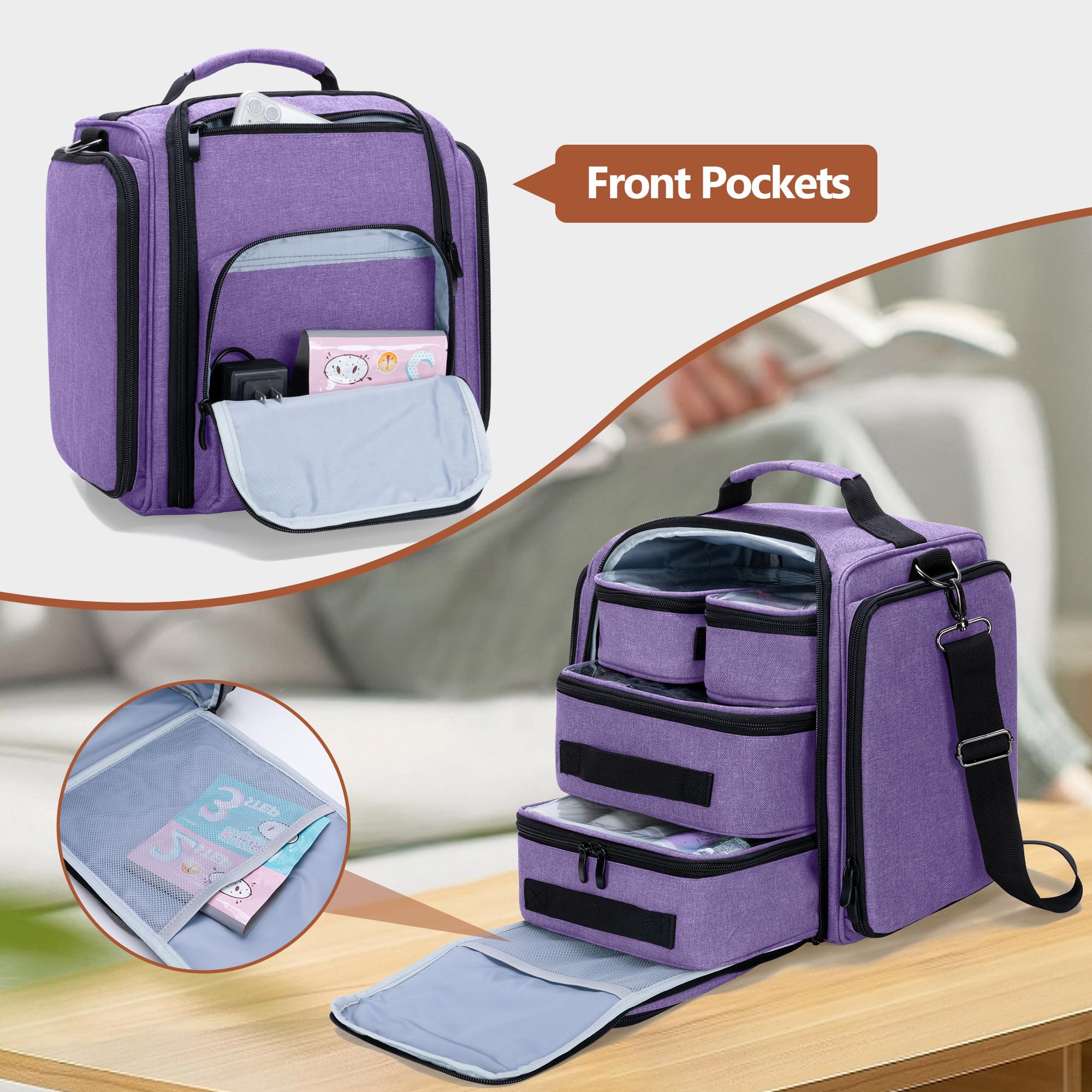 BAFASO Large Travel Toiletry Bag with 4 Removable Pouches