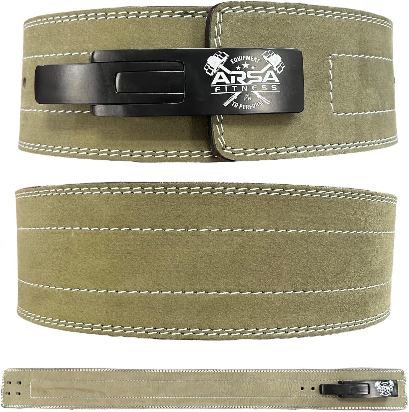 Arsa Fitness Weightlifting Adjustable Lever Belt for Men & Women Real Suede Hide Leather for Powerlifting Back Support Workout Deadlifts Squats 10MM Thickness 4" Width