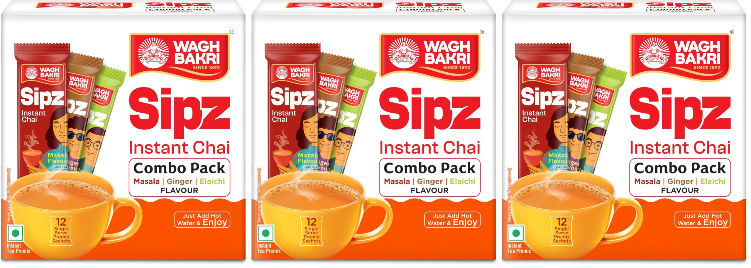 Wagh Bakri Instant Tea Premix Combo, 168 Grams, Ginger Powder (Pack of 3)-picture-22