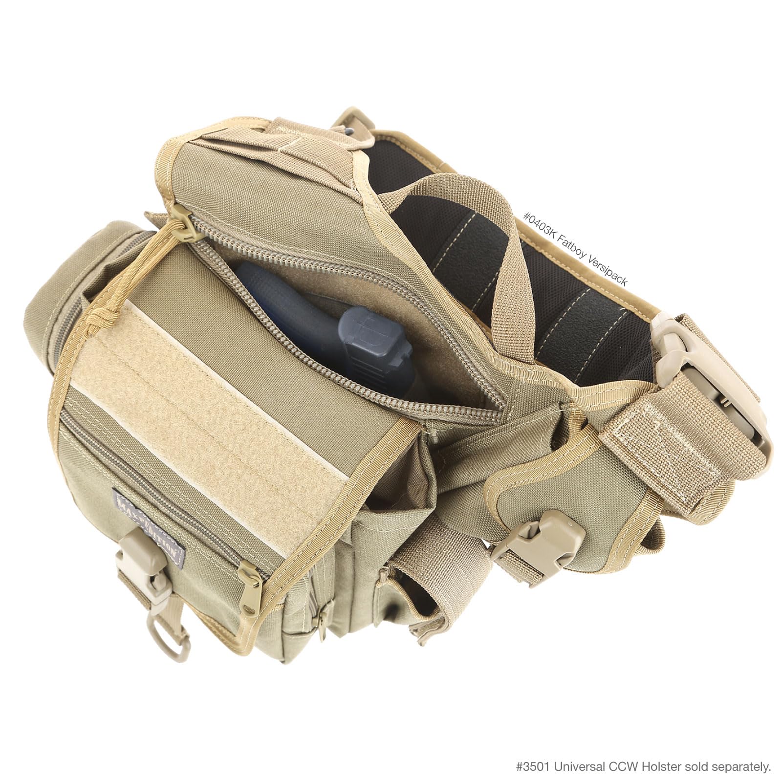 Maxpedition Fatboy Versipack torba na ramię - khaki, 2,5 l, Khaki, 2.5lt, Kompaktowy, nowoczesny
