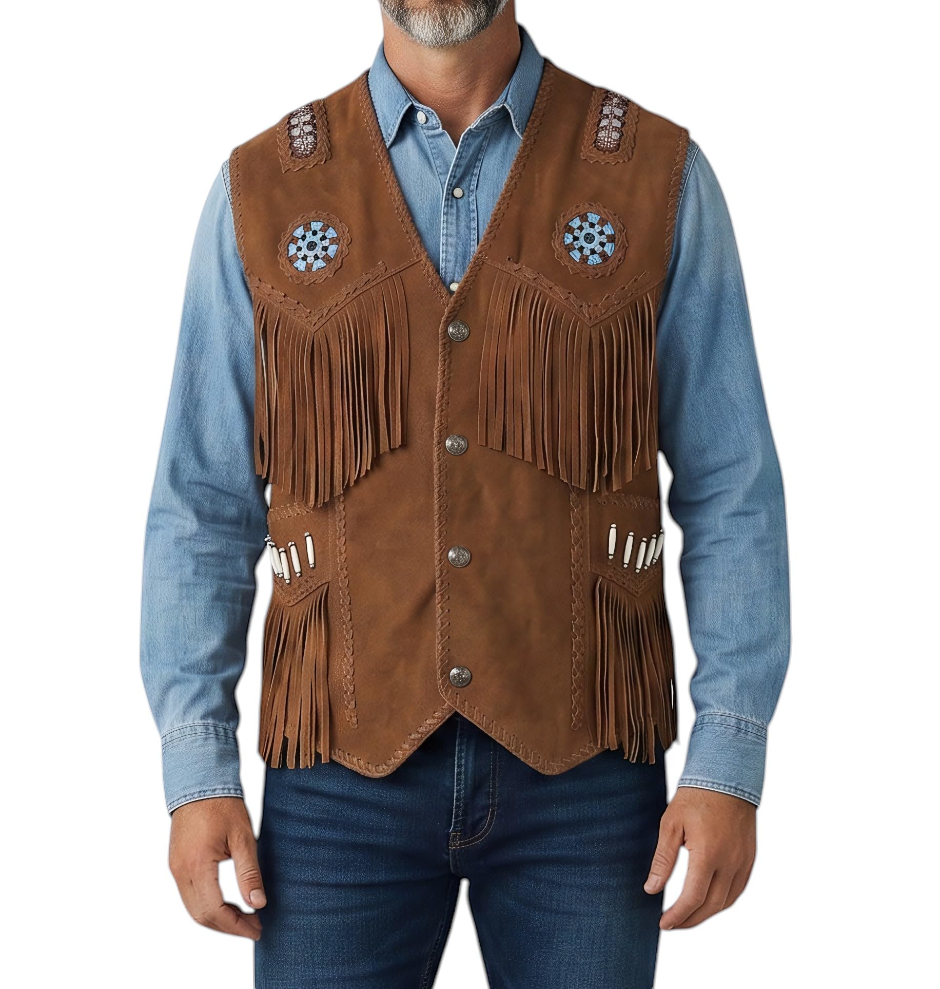 Men's Western Suede Leather Vest
