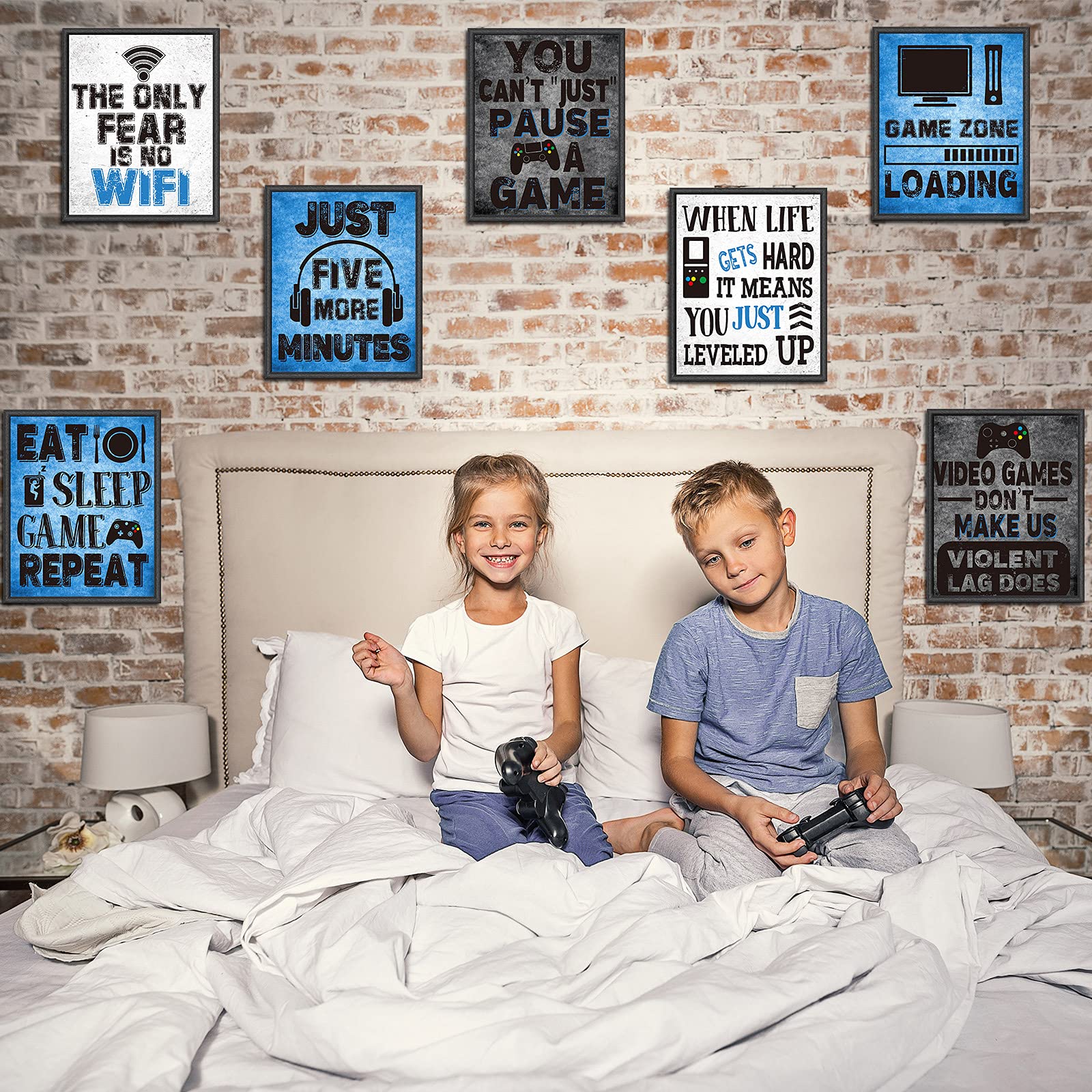 BGFCE - Pósteres De Neón Para Juegos, 3 Piezas, Decoración De Sala De