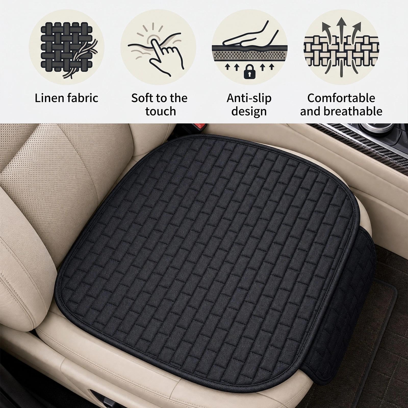 Cuscino Auto Guidatore 49 x 60 cm per Sedile Auto e Ufficio