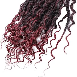 12 Inch Crochet Box Braids Curly Ends 8 Pack Goddess Box Braids Crochet Hair,Boho Box Braids Crochet Hair Pre Looped,Bohomian Box Braids Synthetic Braiding Hair Extensions for Black Women T118