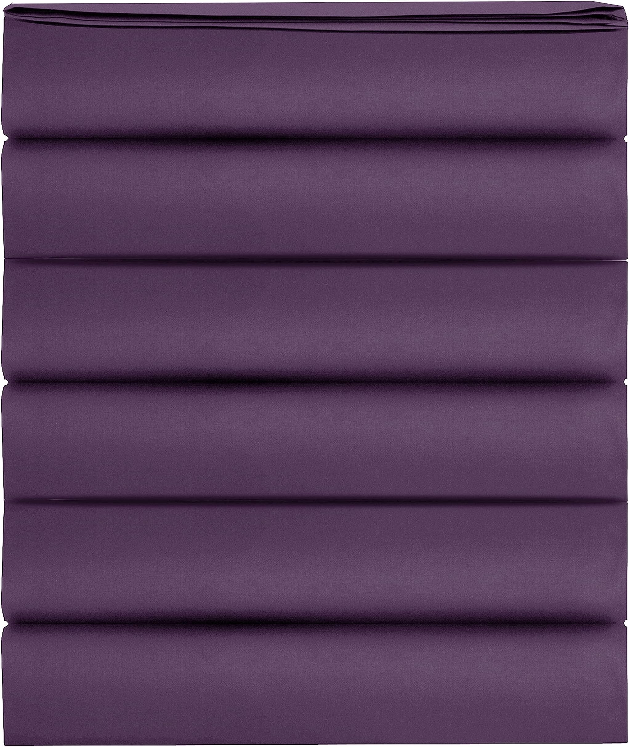 Elegant Comfort 6-Pack Luxury Flat Sheet Premium Hotel Quality Wrinkle and Fade Resistant 1500 Thread Count Egyptian Quality 6-Piece Bed Top Sheet,Twin/Twin XL, Eggplant-Purple