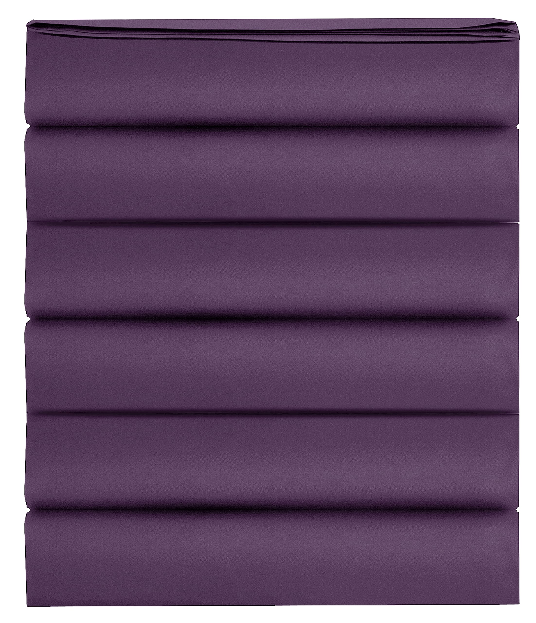 Elegant Comfort 6-Pack Luxury Flat Sheet Premium Hotel Quality Wrinkle and Fade Resistant 1500 Thread Count Egyptian Quality 6-Piece Bed Top Sheet,Twin/Twin XL, Eggplant-Purple