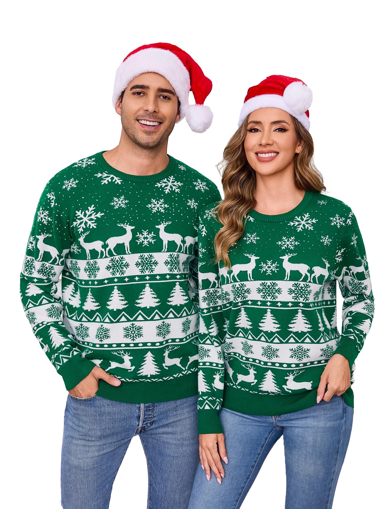 Totatuit Jersey de Navidad para Hombre y Mujer con Motivos de Reno