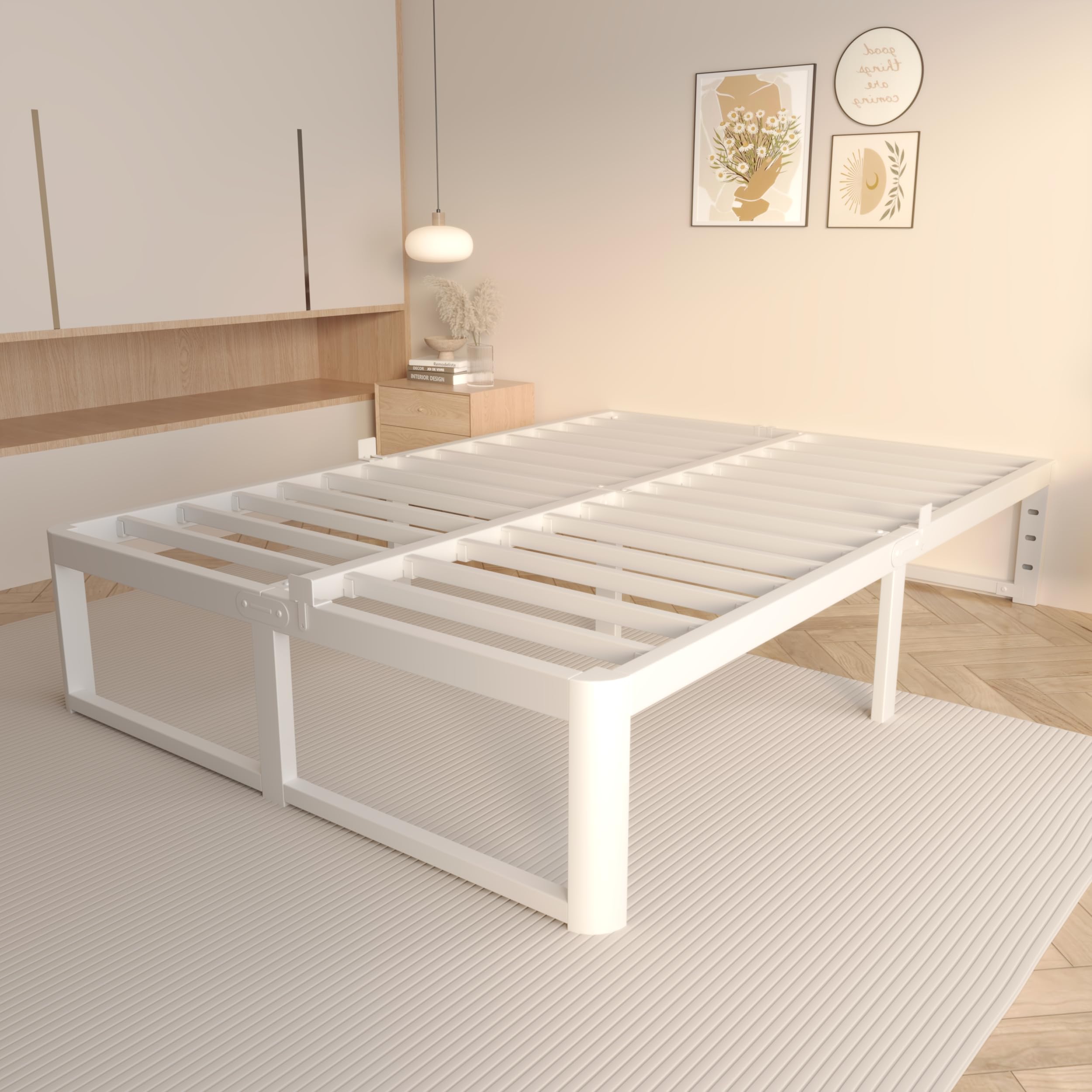 Photo 1 of *****PARTS ONLY******VYM 14" Full Platform Bed Frame - White