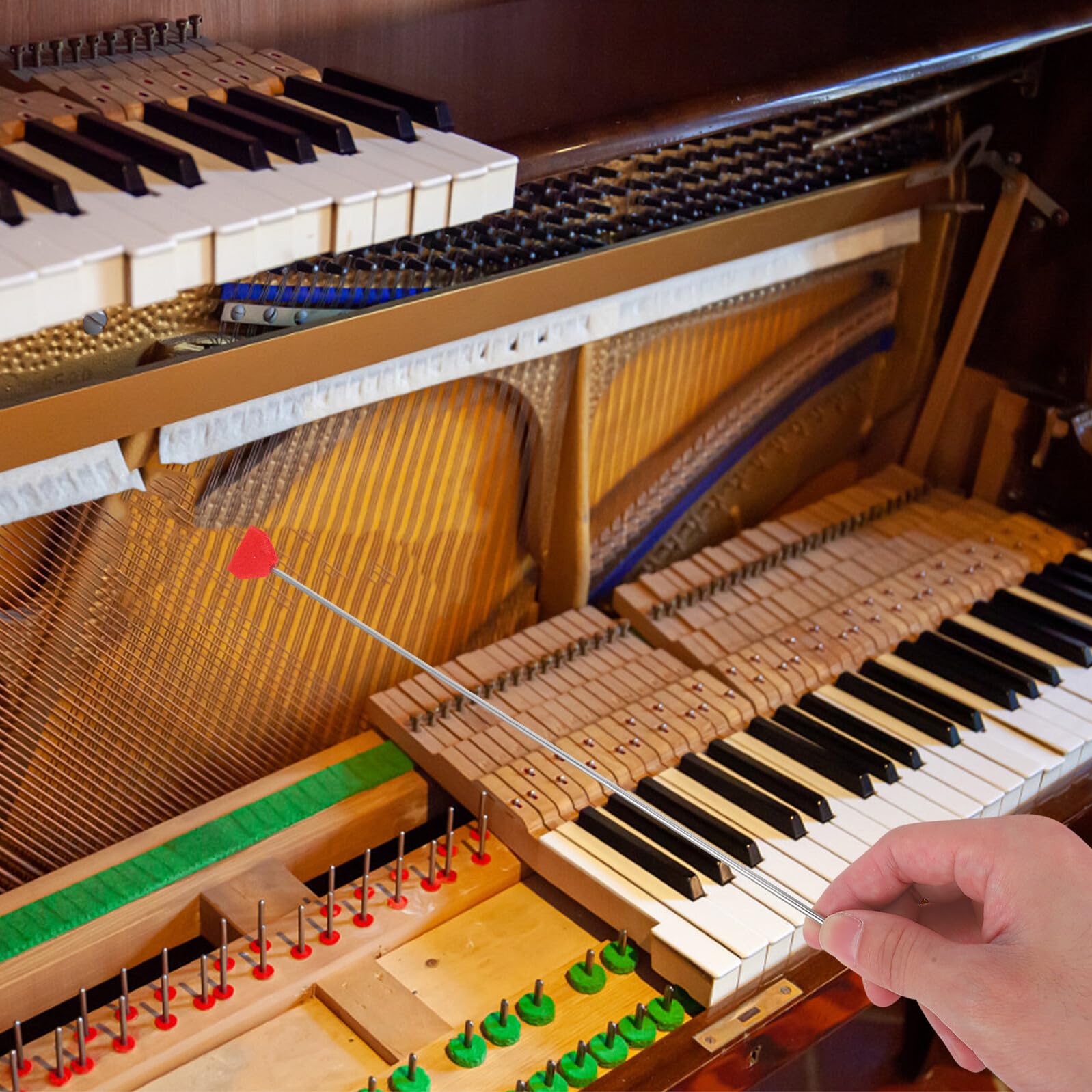 Alipis Set Strumenti per Pulizia Pianoforte Pala Grande e Piccola e Asta di Prolunga, Accessori per Tavola Armonica, Kit Detergente Portatile per Manutenzione Pianoforte Facile