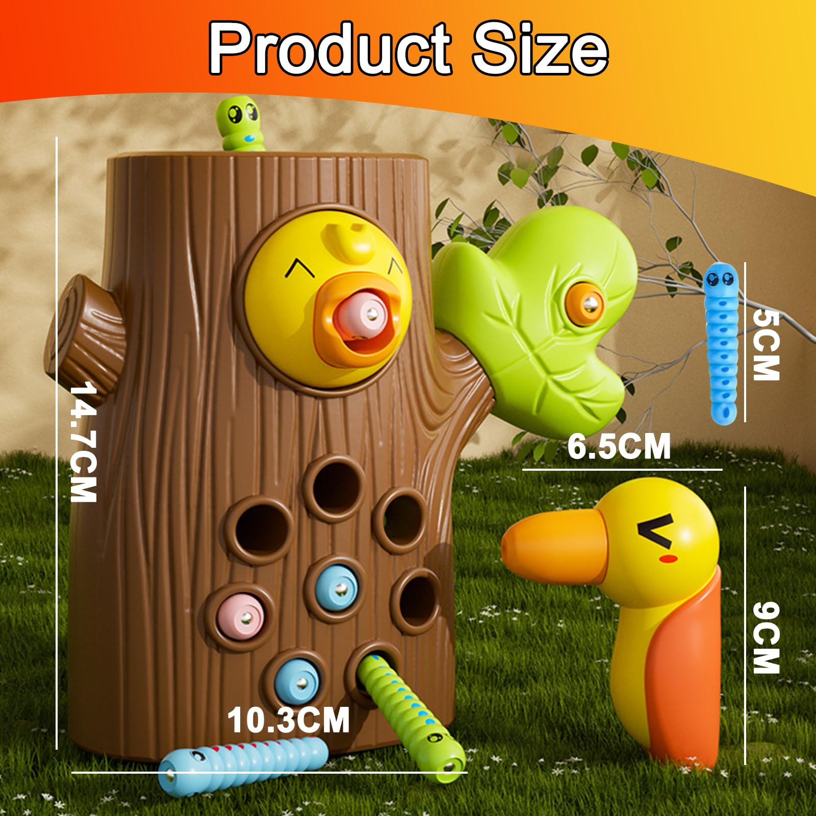 Toddler Magnetic Bird Feeder Toy, 11 Pcs Magnetic Bird Feeding Game, Woodpecker Magnetic Toys, Magnetic Bird Toys - Image 3