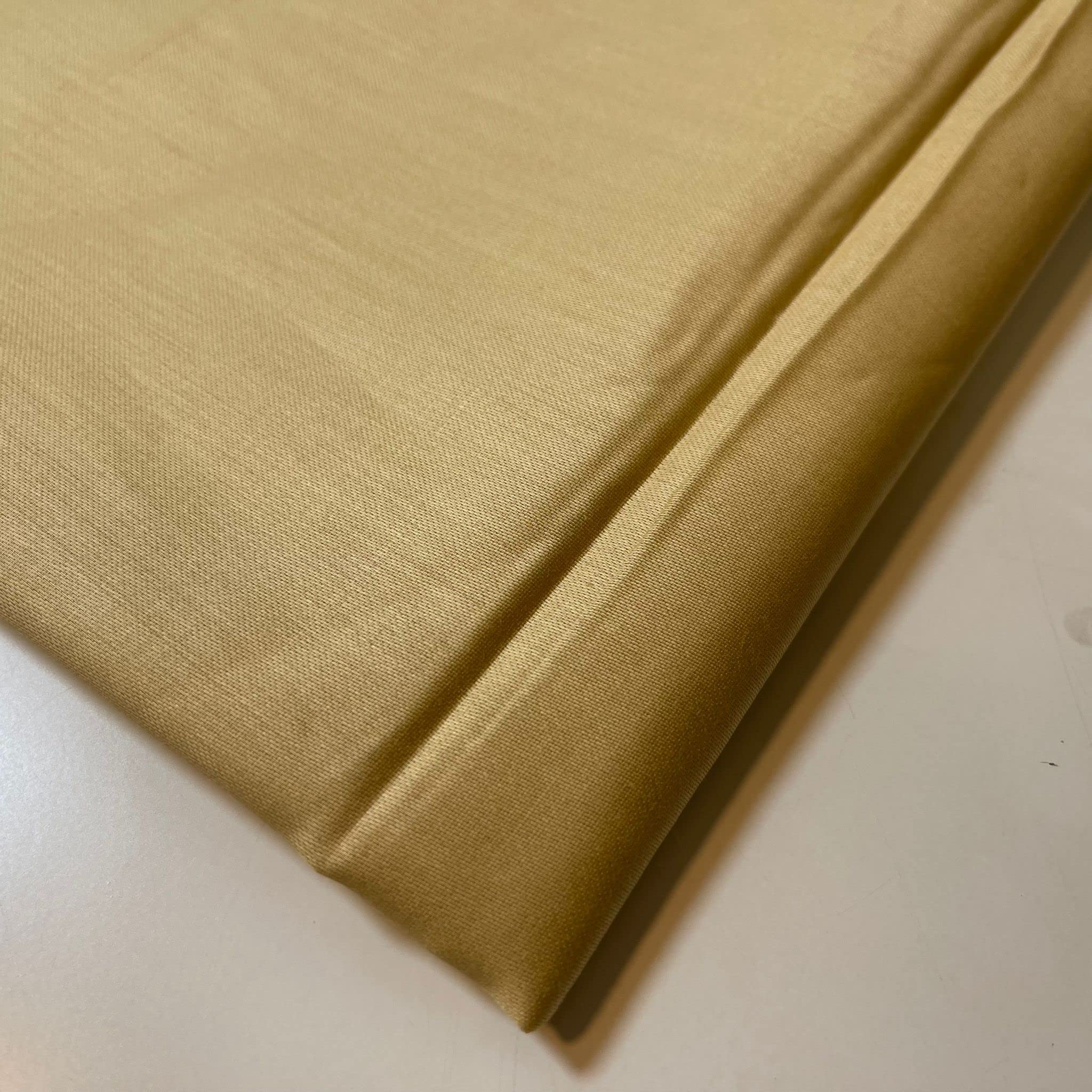 Cotton Sateen Curtain Lining Dress Craft Premium Fabric by The Meter (Pre Cut 1 Meter) (Gold 44")