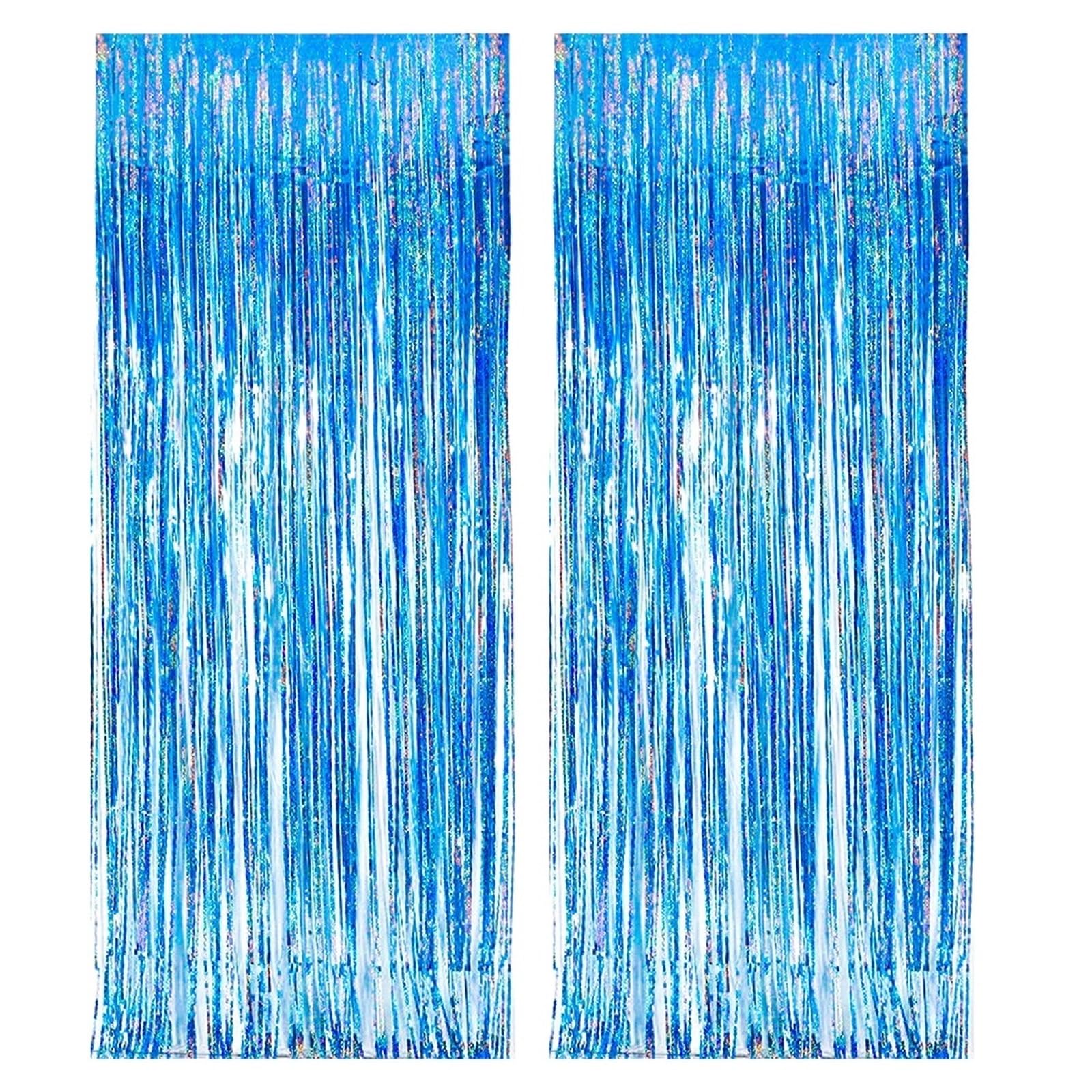 Rideau de guirlandes en Feuille métallique 2m, 4 pièces, décoration fête d'anniversaire Mariage for Fille, avec Pompon Fond