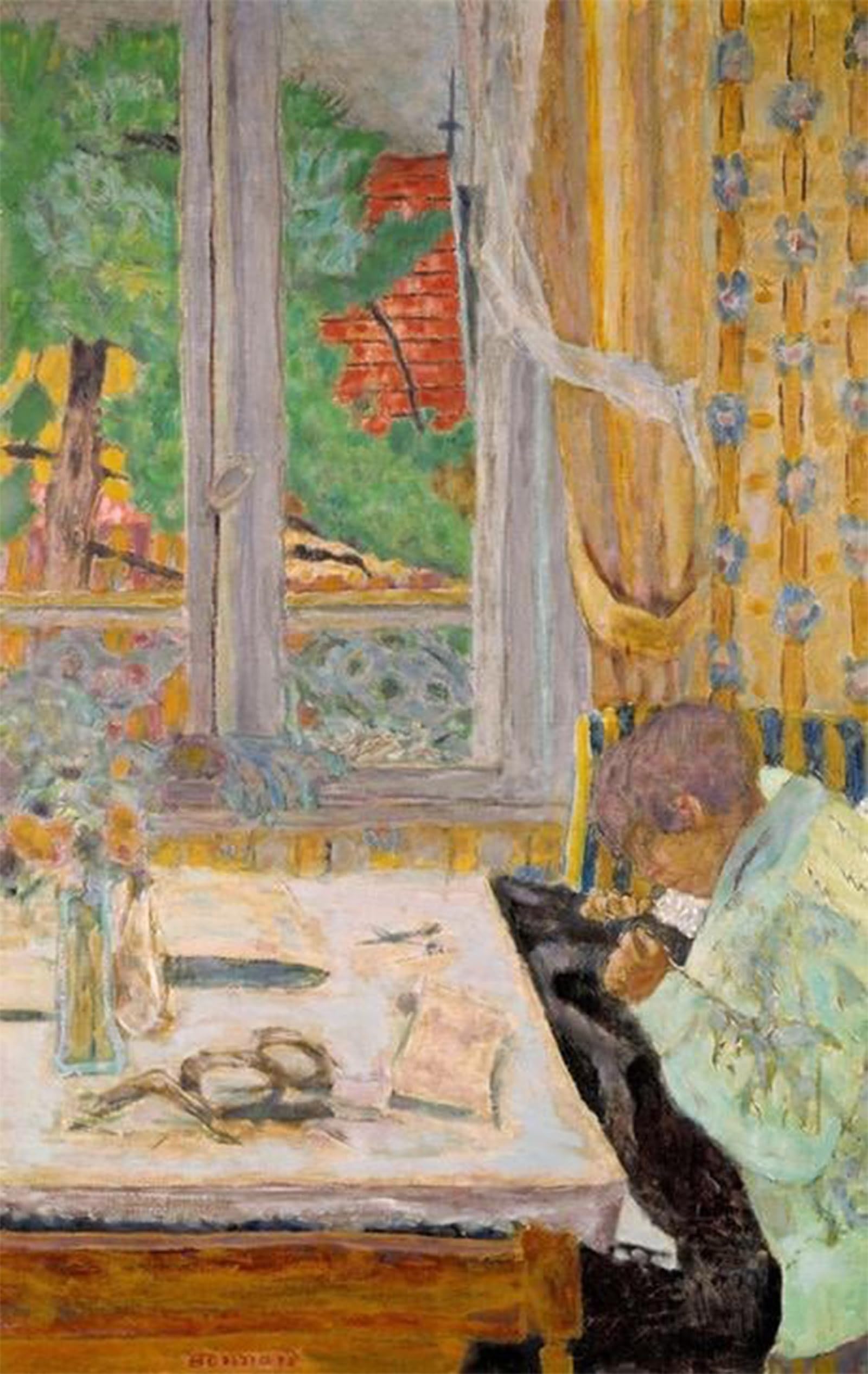 SERENDIPITP Vintage Wall Art Canvas Nordic Poster Canvas Print Picture the Seamstress, or the Seam Near the Window by Pierre Bonnard Wall Art Poster for Home Decor 60x90cm