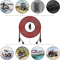 Vista 6 de OYMSAE Conector SAE de 50 pies, cable de extensión de panel solar, cable de desconexión rápida SAE a SAE para automóviles, caravanas, motocicletas