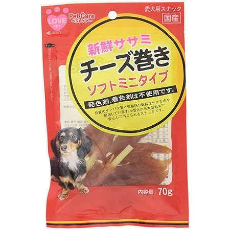 Amazon ペットケアー 犬用おやつ 新鮮ささみチーズ巻き ソフトミニタイプ 70g ペットケアー ジャーキー 通販