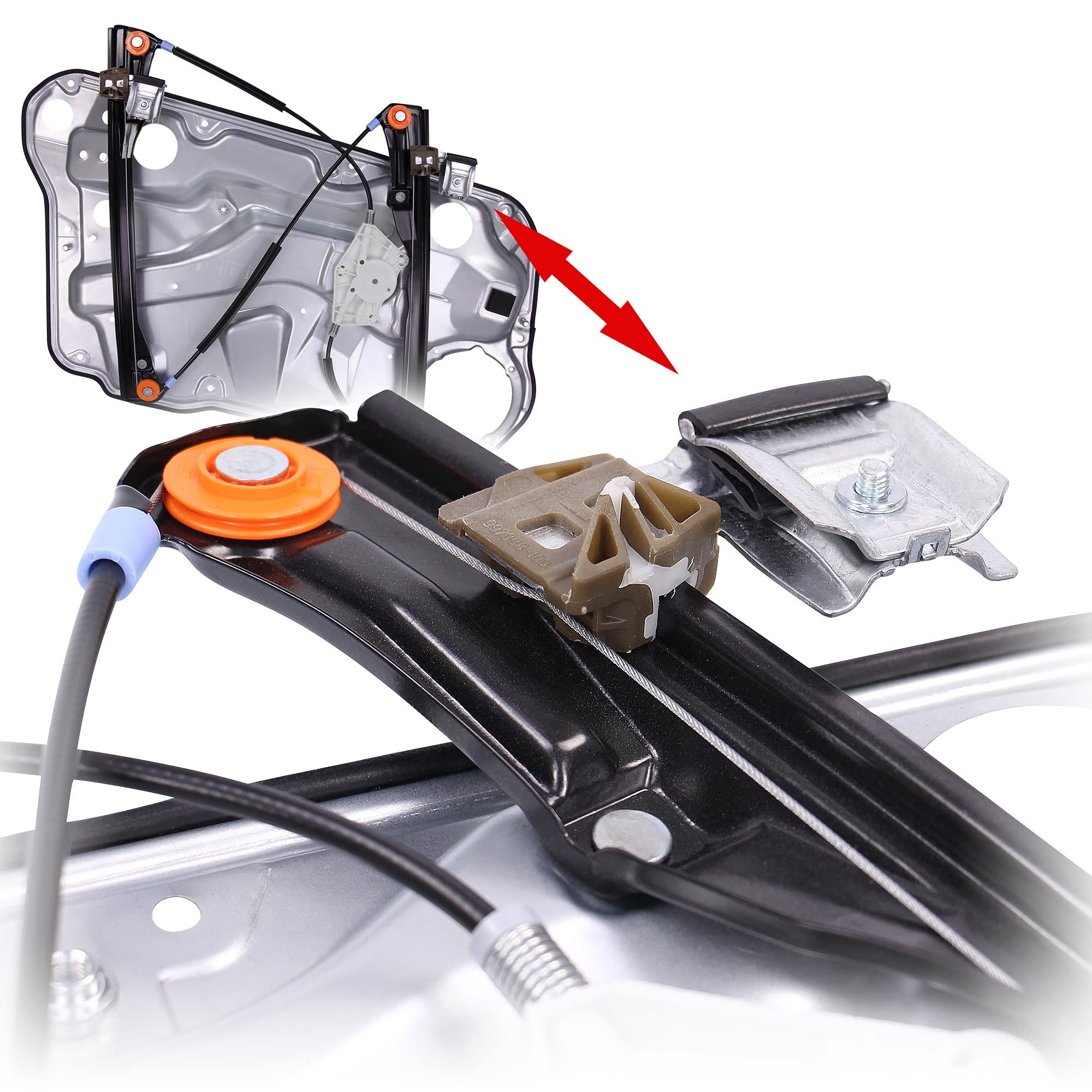 BESTPRICE 1x Fensterheber vorne rechts elektrisch mit Anschraubplatte Kompatibel mit VW BORA I (1J2), BORA Variant (1J6), GOLF 4 (1J1), GOLF 4 Variant (1J5)