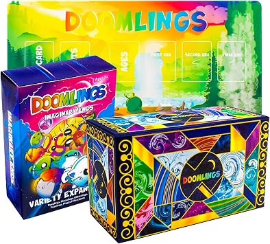Doomlings Card Game Bundle Deluxe Bundle + Imaginary Ends Expansion 379 Cards & Playmat Included | 2-6 Players, Ages 10+