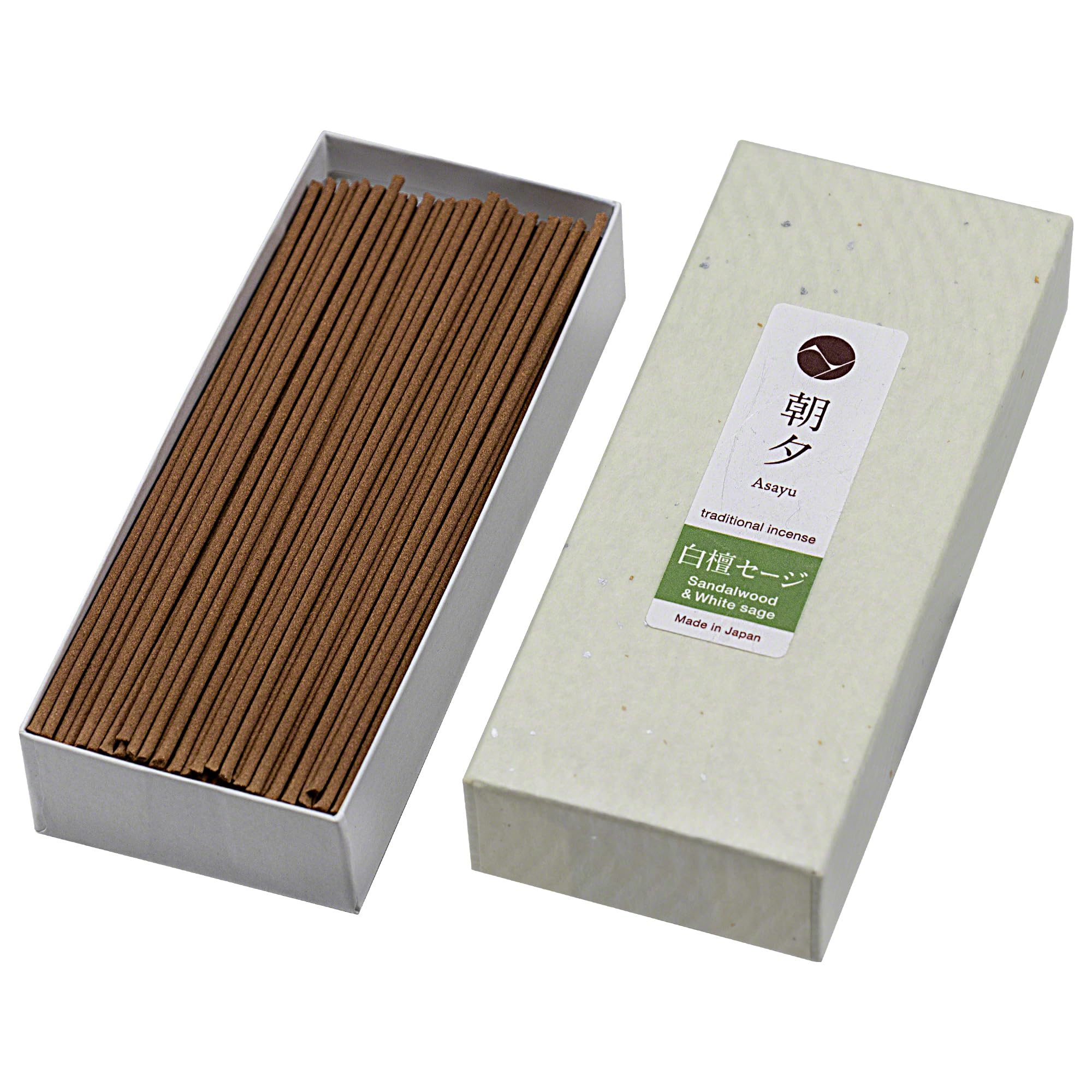 Sandalwood & White Sage Traditional Incense Sticks 40g by Asayu Japan