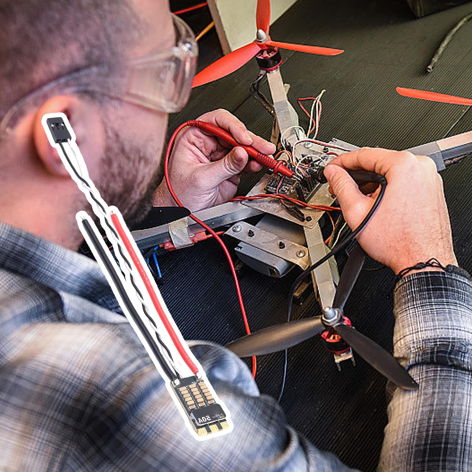 NUEAYMS ESC AM32 programmabile con Protezioni trascinamento inverso per Un Migliore Controllo manovra Quadricotteri FPV Controllo elettronico della velocità