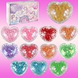12Pcs Heart Shaped Squishy Fidget Toys Adults, Squeeze Toys for Stress & Anxiety Relief, Stress Ballls for Kids Valentines Day Gifts for Classroom