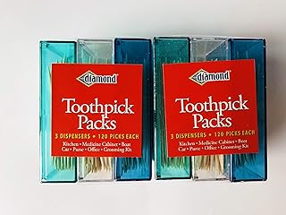 Diamond Toothpick Dispensers Value Pack (6 Packs of 120 each)