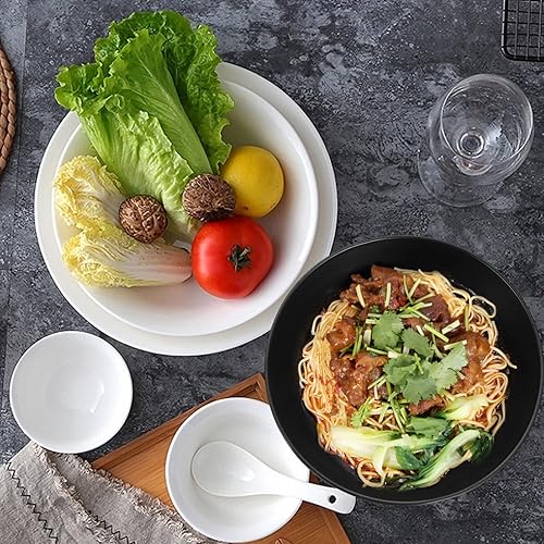 Miniatura 8 de UPKOCH Utensilios de plástico Tazón de ramen Tazones de fideos: 2 cuencos grandes de sopa Tazones de comida para ensalada de cereales Sopa Ramen