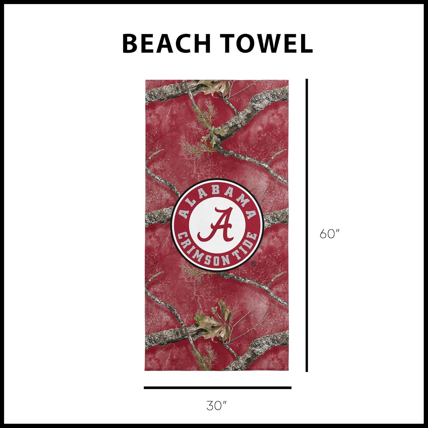 Northwest NCAA Microfiber Beach Towel, Quick Dry Sand Resistant Lightweight Absorbent Bath Pool Swim Gear, 30 x 60 Inch