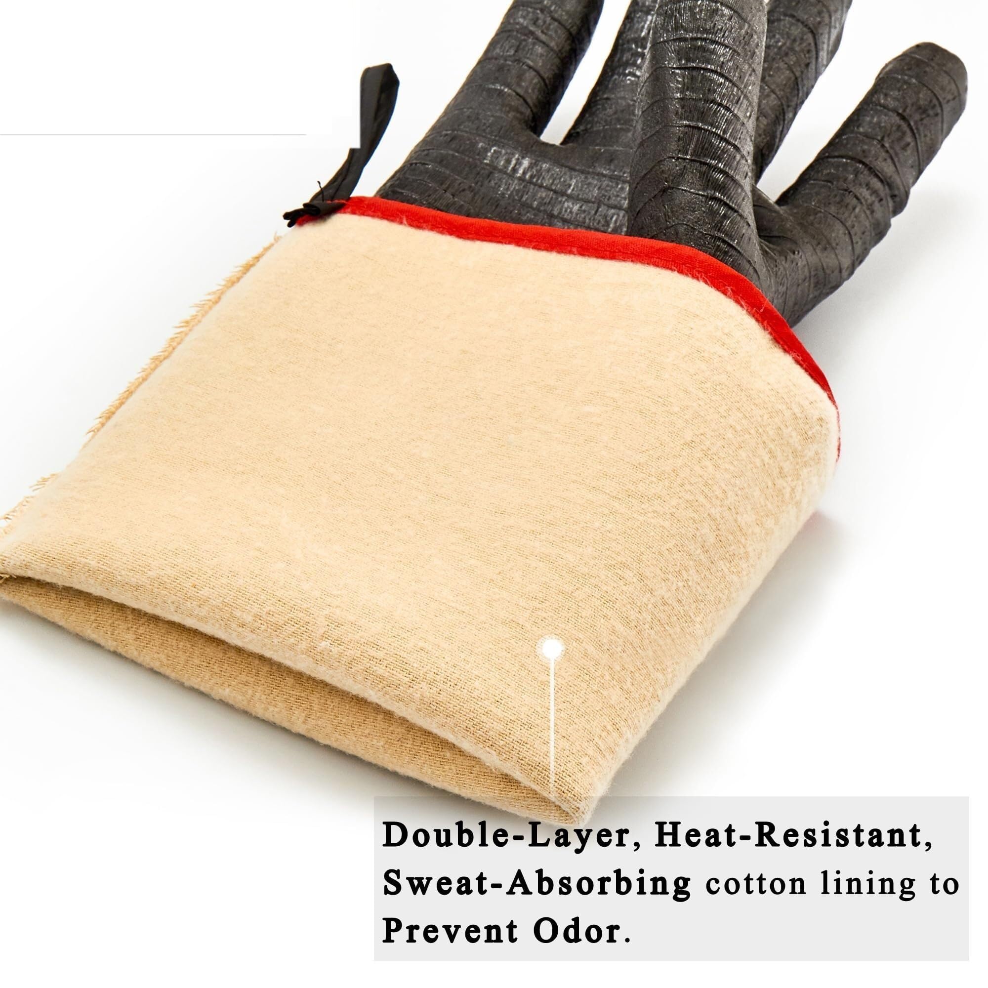 Manoplas Horno, Guantes for Asar a la Parrilla Resistentes al Calor, Impermeables, for, cocinar, freír y Pavo Cocinar Barbacoa(35cm)