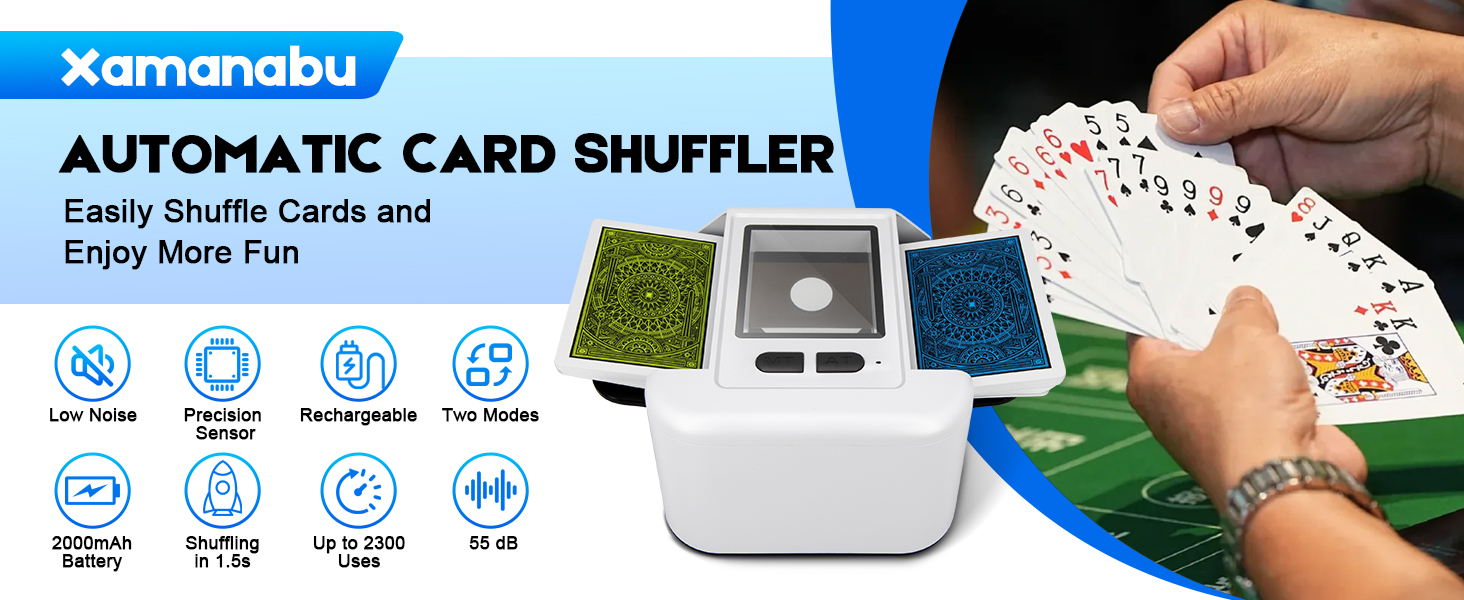 Cacele 1-6 Decks Shuffler Automático De Cartas, Funciona Con Pilas Para UNO, Phase10, Texas Hold Em Poquer Juegos De Cartas En Casa Blackjack Party Club&pid=otmymtuwzd