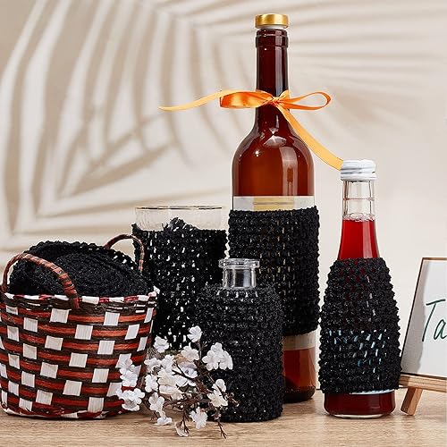 Miniatura 6 de GORGECRAFT Banda elástica de 5.5 yardas y 4.41 pulgadas de ancho, cinta de tela de poliéster elástica negra, diadema de ganchillo para el hogar,