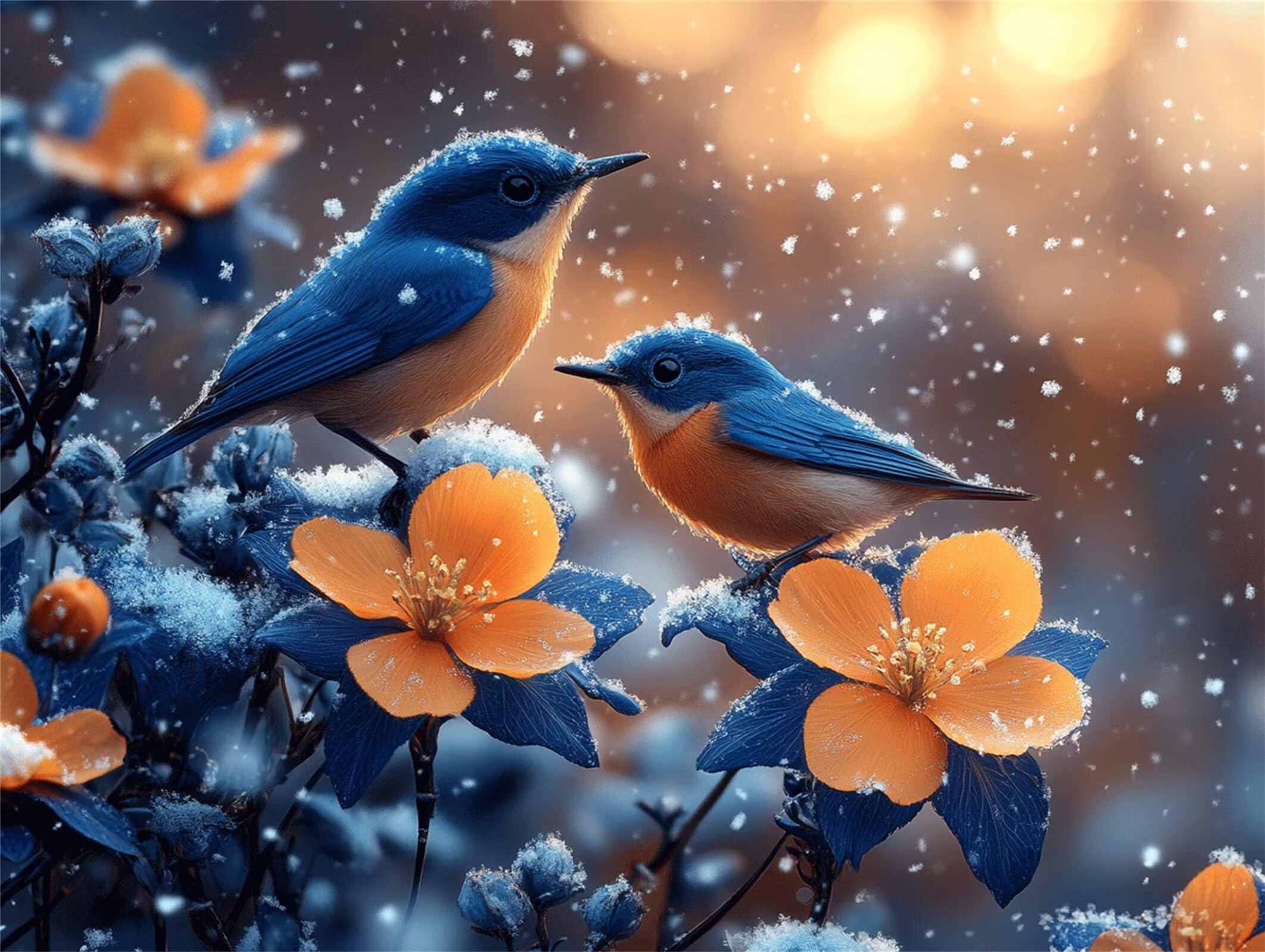 Puzzle 2000 Pieces Moineau Puzzle Adulte 99x70cm, Hiver, n-464