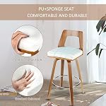 Moustache Bar Stools Set of 2, Swivel Bar Chairs with Soft Cushion Seat | Mid-Backrest, Soft Cushion, For Counter Island, Bar, Coffee Shop, Kitchen Counter Stools