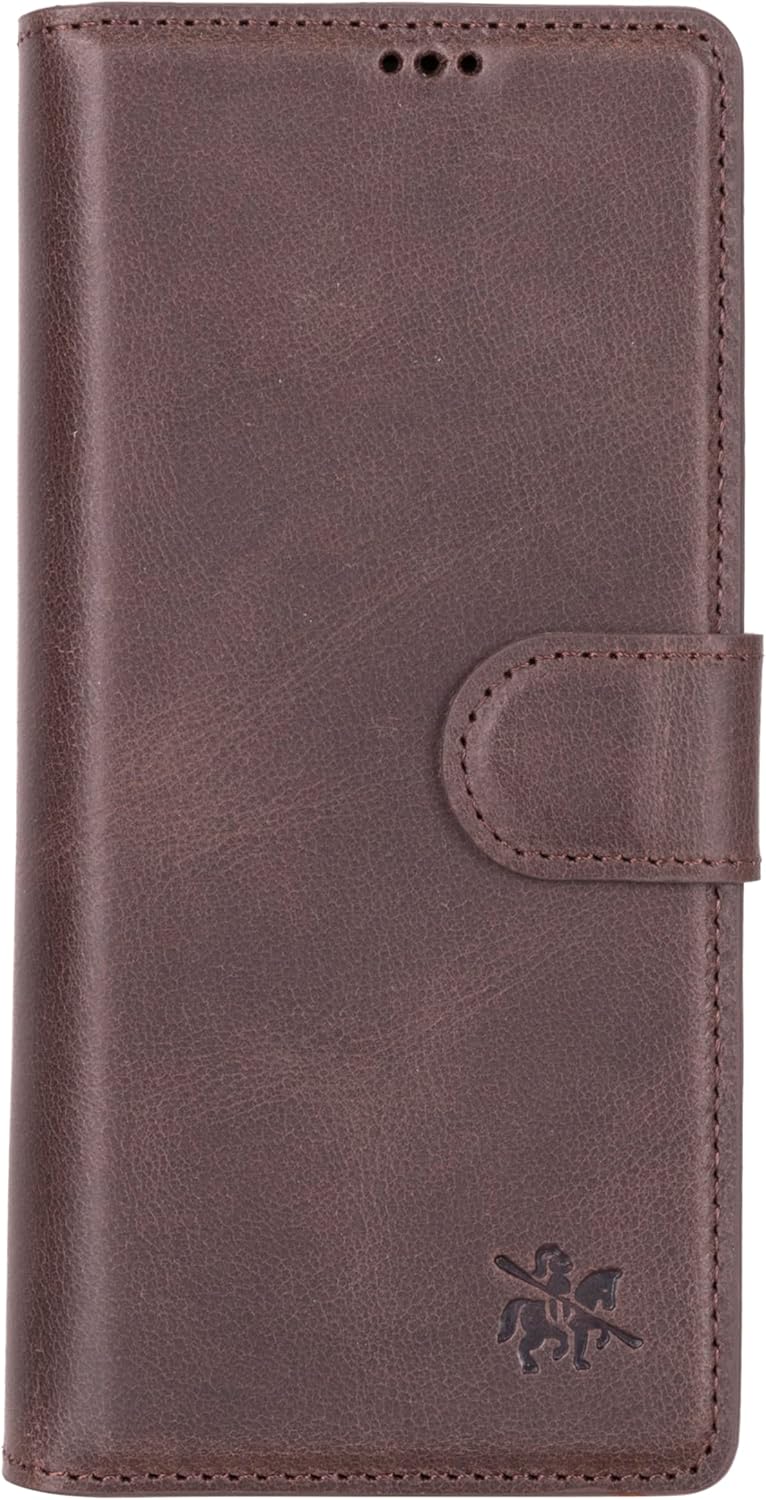 Venito Trieste for Samsung Galaxy Z Fold 7 Case, Handmade Premium Leather Wallet Case [RFID Blocking] with Card Holder Stand Folio Protective Phone Cover, Coffee Brown