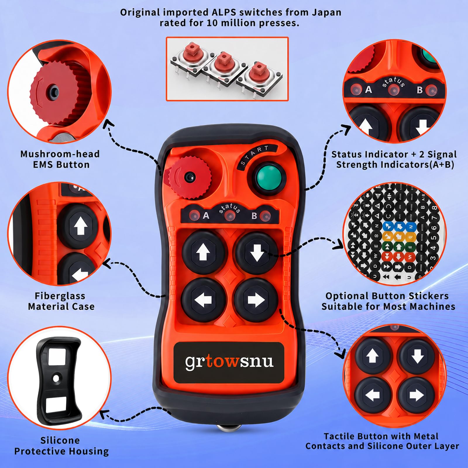 Q400 Ultra Drahtlose Kran-Fernbedienung 12V 24V 4 Kanal Funk