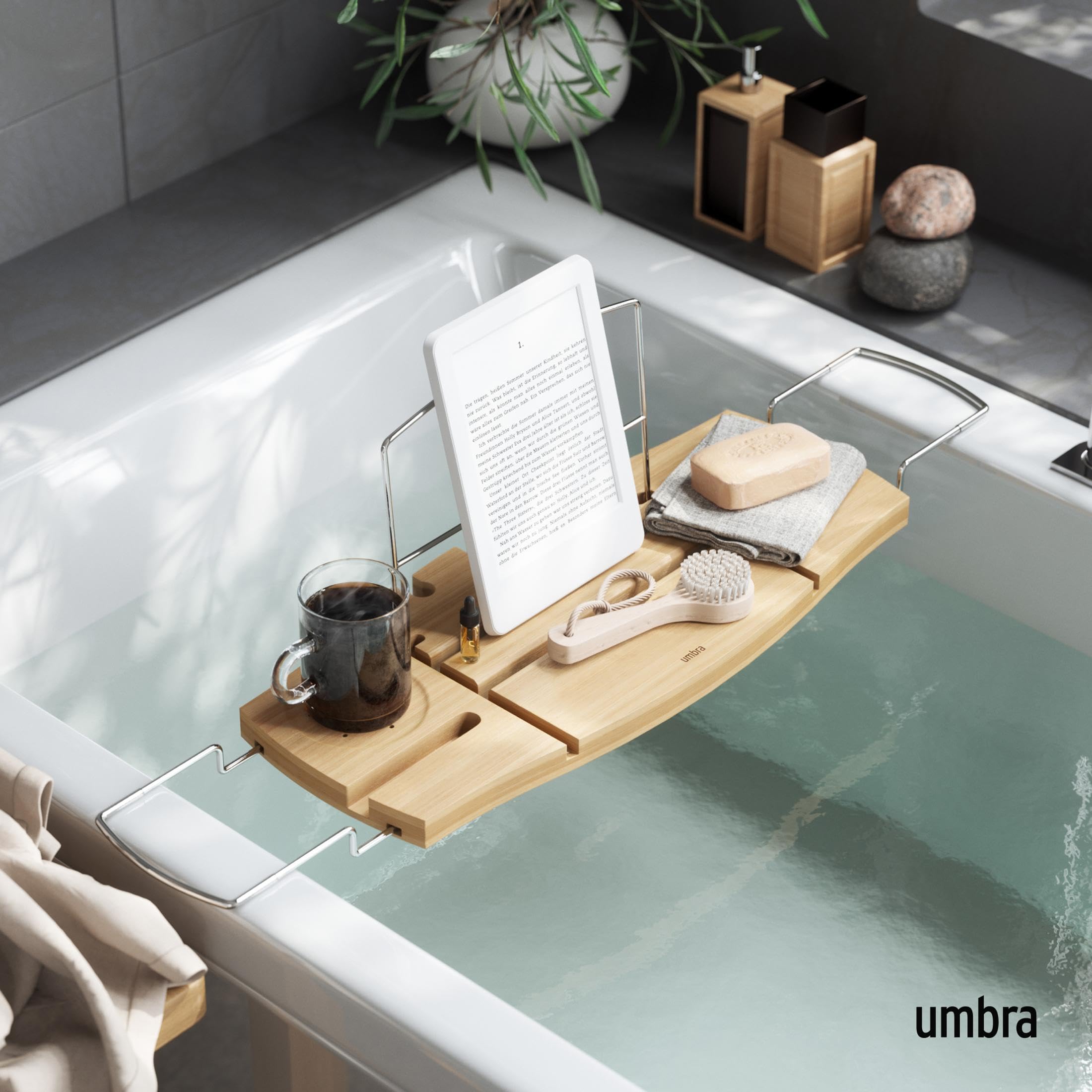 Umbra Aquala Portaoggetti per vasca, Bambù, Naturale