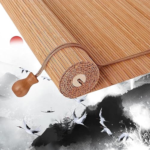 Persianas enrollables de bambú, persianas de bambú, persianas de bambú retro, persianas de bambú retro natural, cortina de sombra solar, persianas disponible en Yaxa Colombia