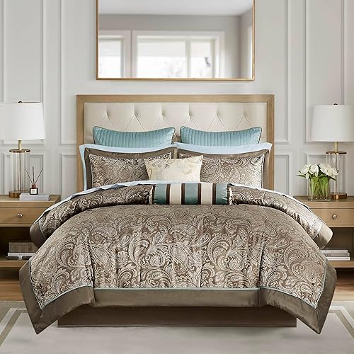 Aubrey juego de cama completo de 12 piezas Poliéster Ivory King