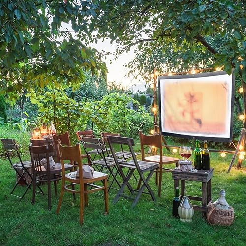 Miniatura 7 de NUOBESTY Cortina plegable para proyector de películas, diseño transparente para cine en casa, oficina, aula, uso al aire libre